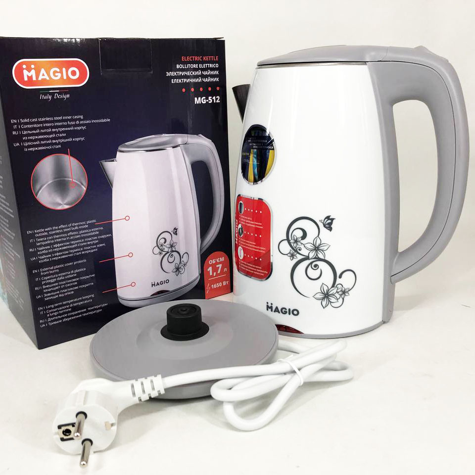 Чайники металеві з нержавіючої сталі MAGIO, Якісний домашній чайник, Електричний чайник безшумний BS-60 Львів - фото 2