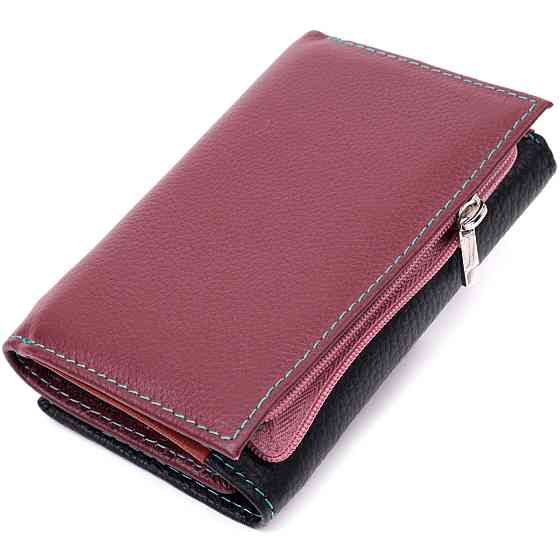Вместительный женский кошелек из качественной натуральной кожи ST Leather 19463 Разноцветный Киев