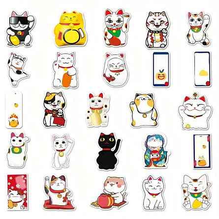 Набор стикеров котики Манэки-нэко – 50 штук Киев