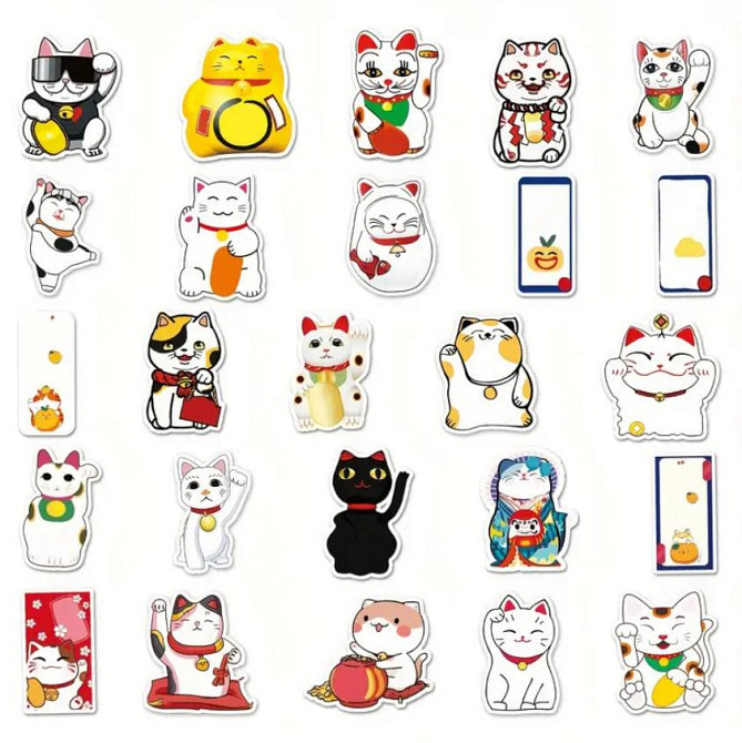 Набор стикеров котики Манэки-нэко – 50 штук Киев - изображение 3