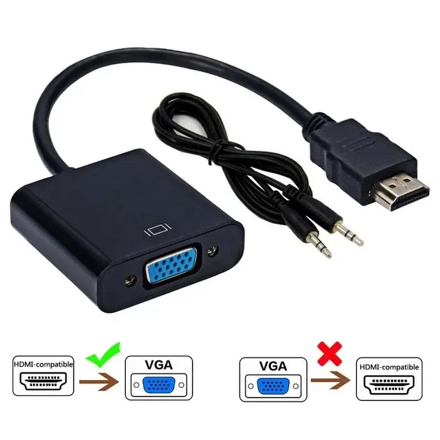 Конвертер VGA to HDMI перетворювач сигналу з VGA на HDMI, підтримка HD 720/1080p, без драйверів Одеса - фото 1