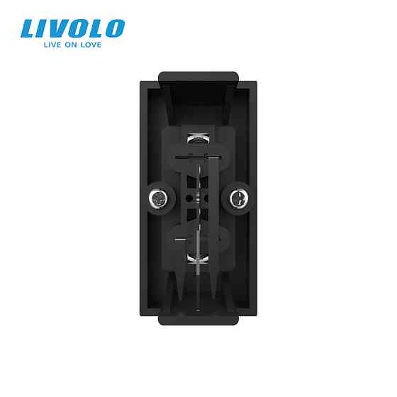 Аудіо розетка RCA (тюльпан) LIVOLO, чорна, модуль 0.5 поста, для колонок / підсилювача (VL-FCAU-1BP) Коломыя