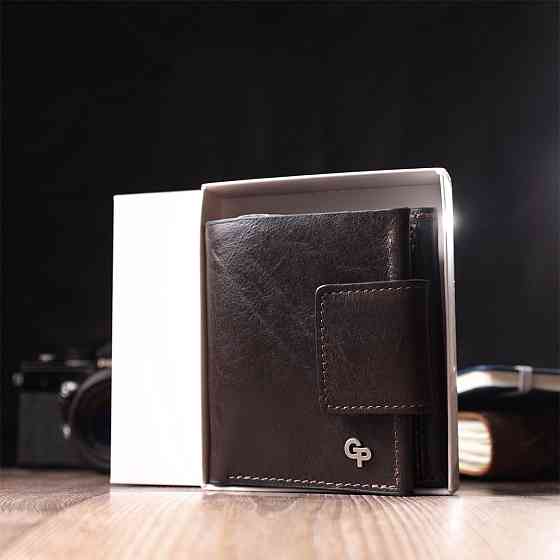 Люксовый кошелек с множеством отделений из качественной натуральной кожи GRANDE PELLE 22574 Коричневый Киев