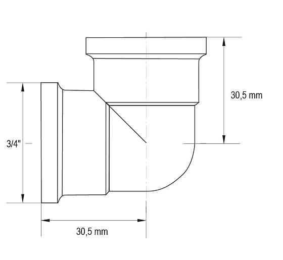 Кут Koer KF.L08F.WN - 3/4'' ВВ (без нікелю) (KR3032) Київ