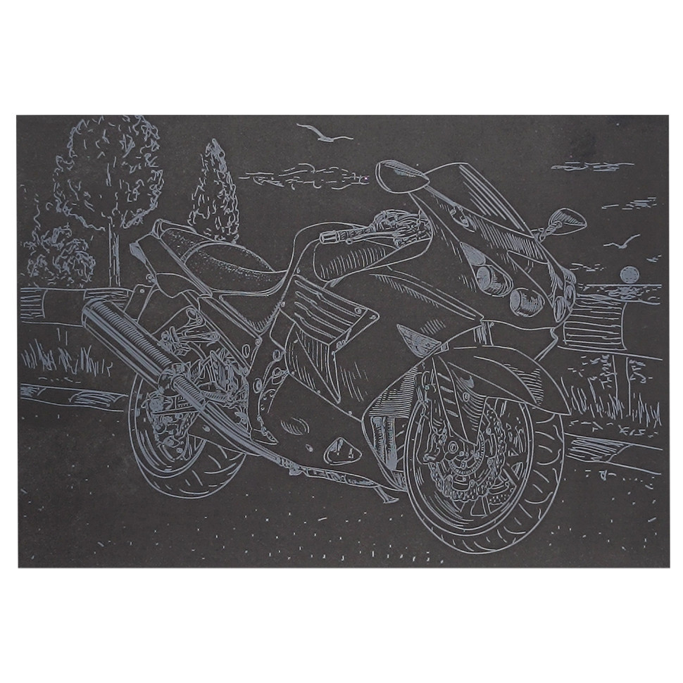 Гравюра А5 "Мотоцикл-3" ГрА5с-19 економ варіант у пакеті 21 х 14,8 см Вінниця - фото 1