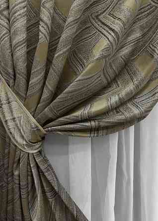 Комплект готовых штор VR-Textil Жаккард Mystery № 1622ш Капучино с золотистым 150х290 см 2 шт (33-0542) Киев