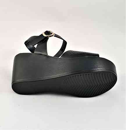 Жіночі Сандалі Босоніжки на Танкетці Платформа Чорні Літні (розміри: 38,39,40) - 15 Дніпро