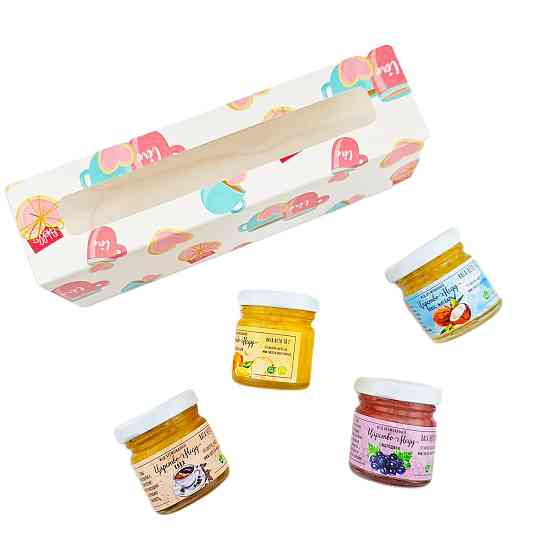 Чашечка пінал 20*5 см з віконцем з 4 шт по 50 грамів крем мед Одеса