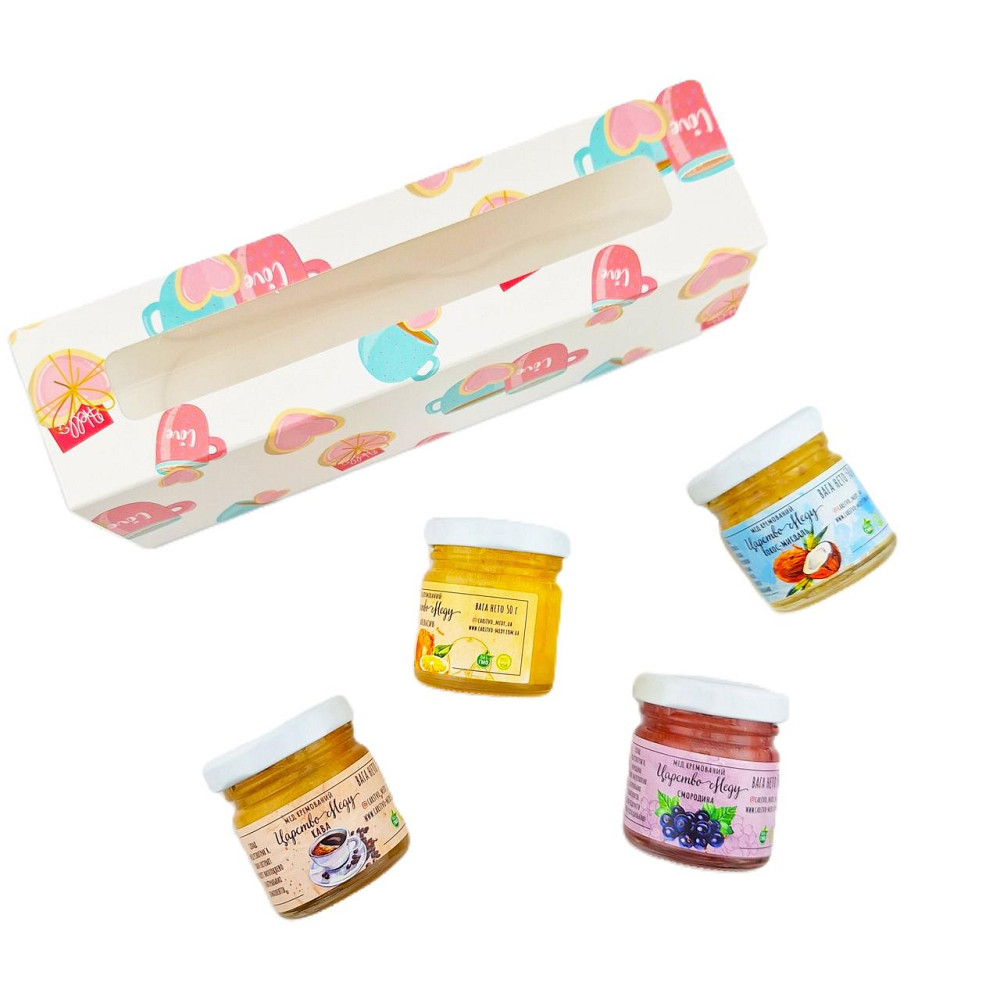 Чашечка пінал 20*5 см з віконцем з 4 шт по 50 грамів крем мед Одеса - фото 2