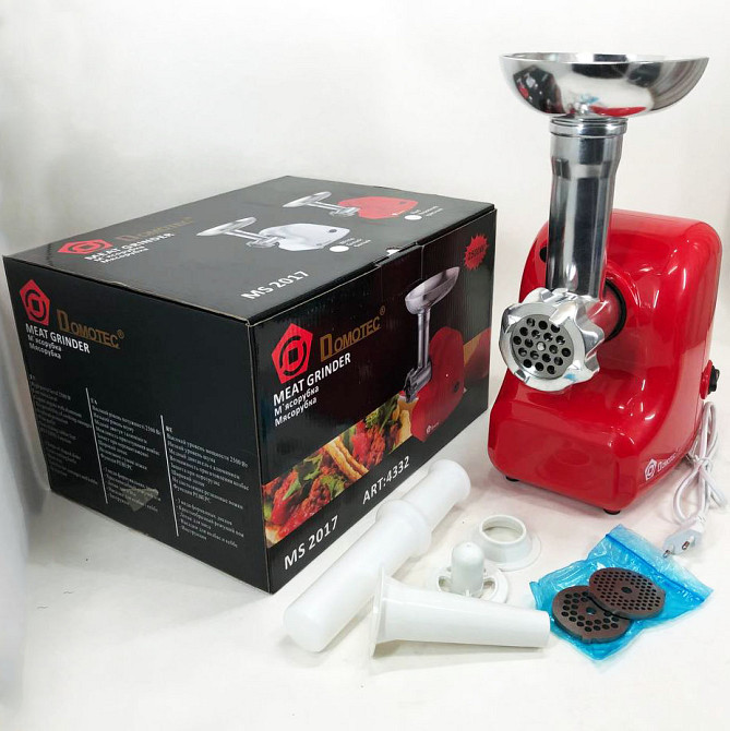 М'ясорубка насадка для приготування ковбас Domotec, Електром'ясорубка помічниця, М'ясорубки професійні AQ-69 Львів - фото 9