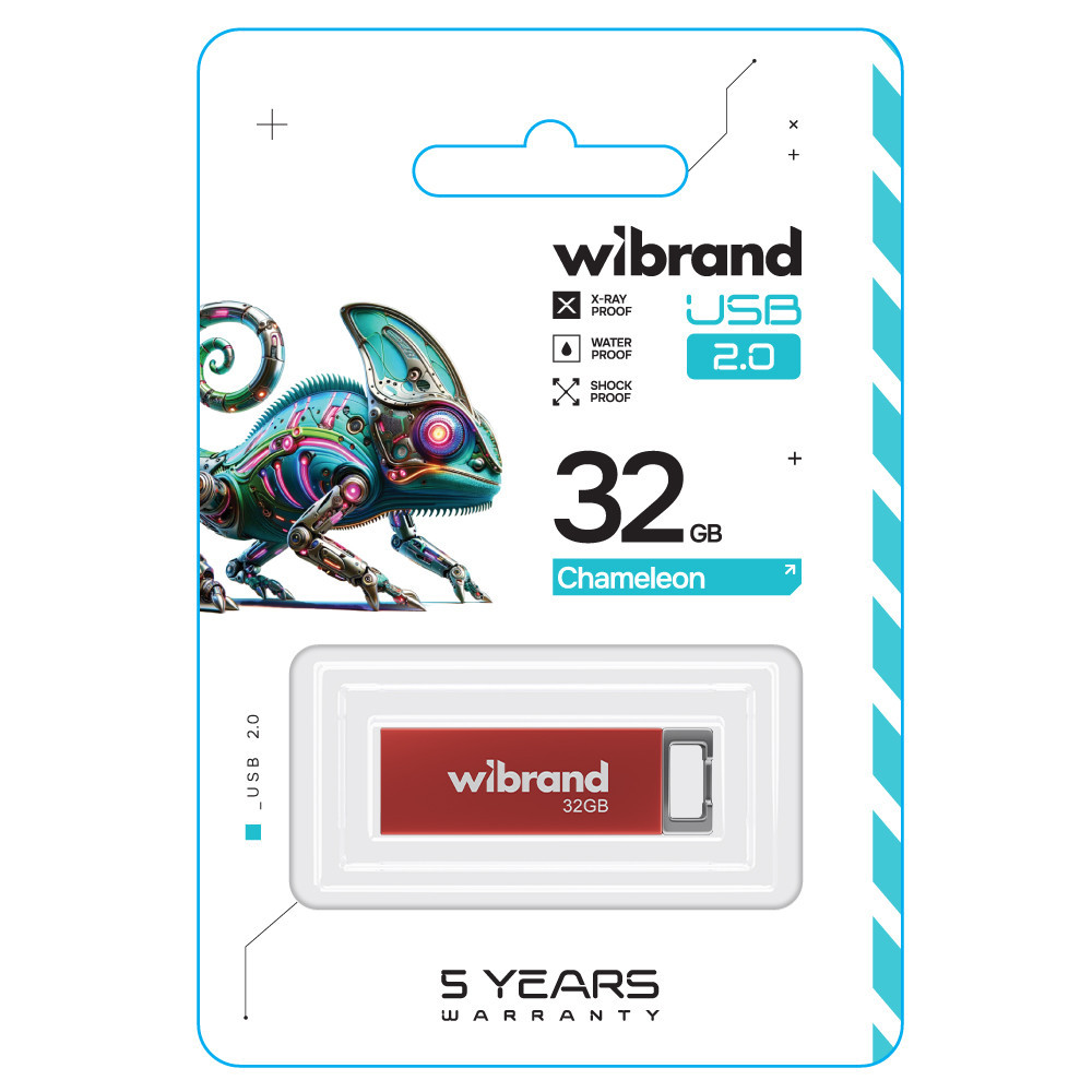 Флеш-накопитель Wibrand USB 2.0 Chameleon 32Gb Red Киев - изображение 2
