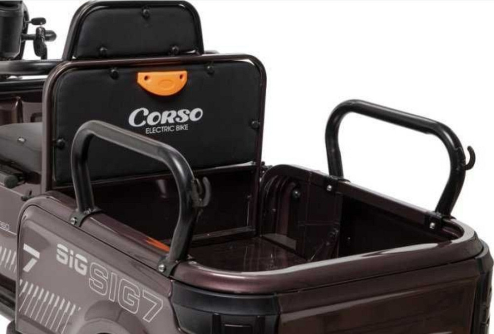 Электрический трицикл Corso SIG-8 двигатель (1200W,72V/28Ah) - Коричневый. Харьков - изображение 4