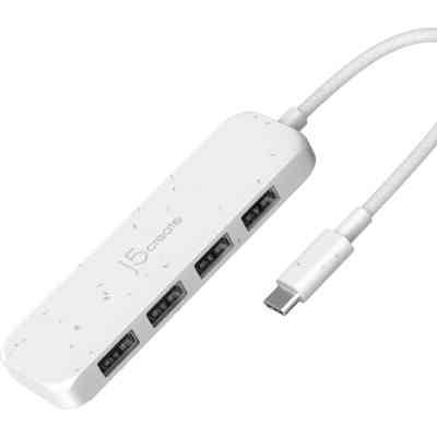 Концентратор J5create USB-C to 4xUSB-A 3.2 10Gbps white (JCH341EW-N) Винница