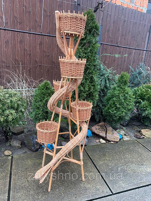 Підставка для квітів плетена на 5 вазонів Київ - фото 5
