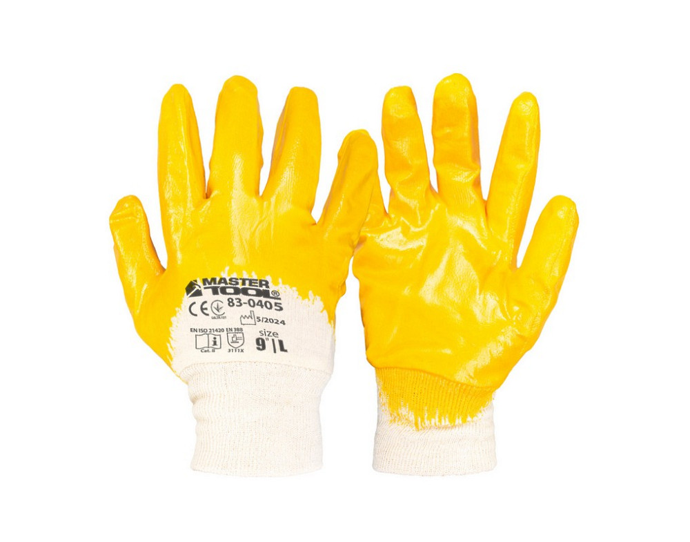 MASTERTOOL Рукавички бавовняні трикотажні MASTERTOOL нітрилове покриття ¾ в'язаний манжет 9" пі Коломыя - изображение 3