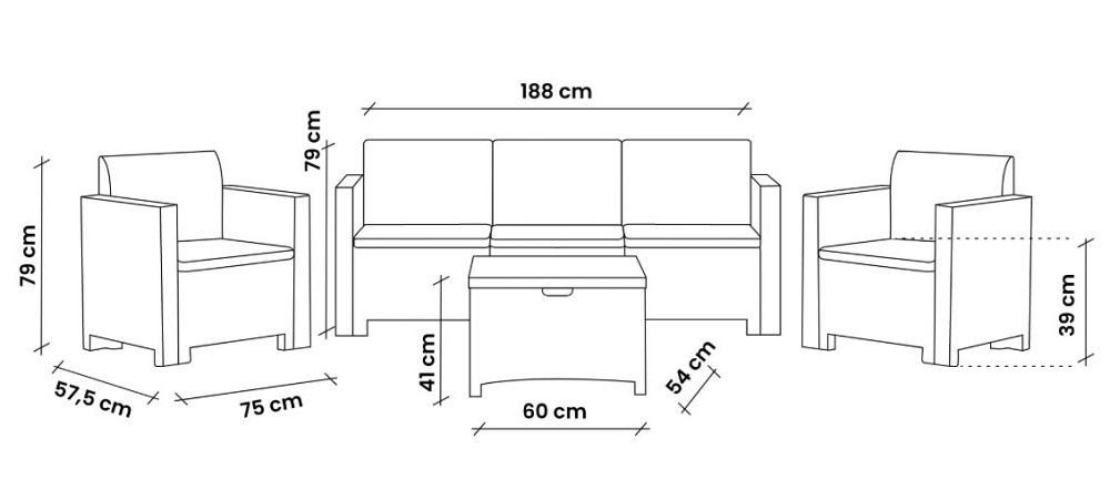 Набор садовой мебели BICA Nebraska 3, коричневый Киев - изображение 9