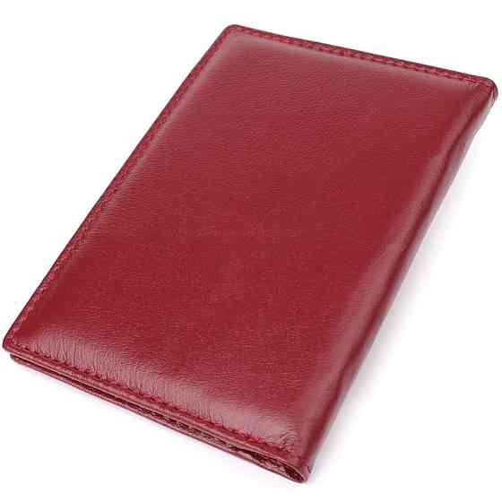 Жіноча шкіряна обкладинка на паспорт бордова (ST Leather) Київ