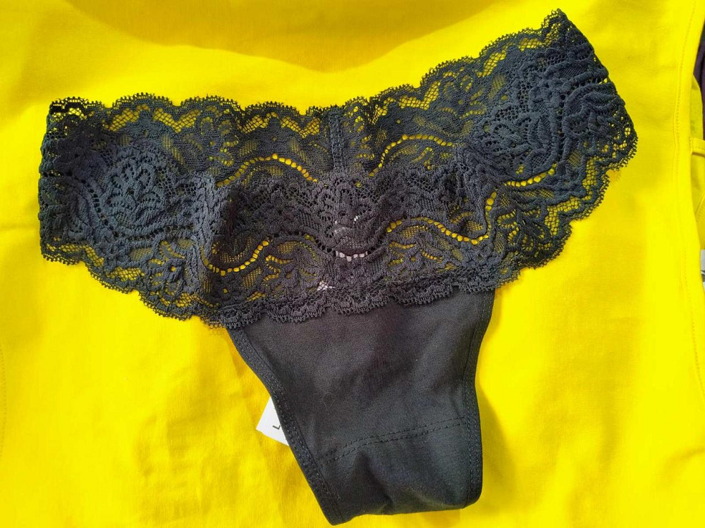 Стрінги мереживні чорні бавовна 2 шт. в уп Lans 22/030 XL Київ - фото 7