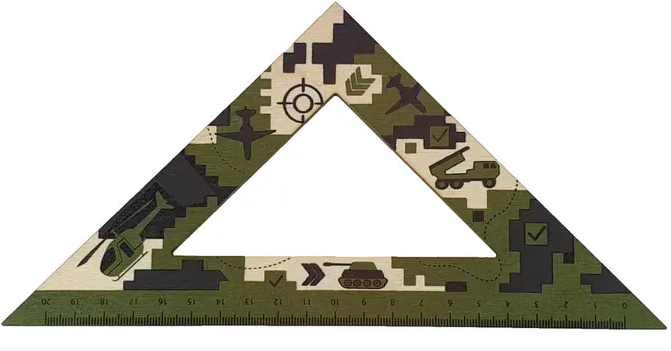 Трикутник дерев'яний 20 см. "Атлас" Військовий зелений, AS-0670, шт Київ - фото 1