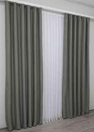 Комплект готових штор VR-Textil Блекаут Midnight № 1228ш Сірий 150х290 см 2 шт (33-0064) Київ