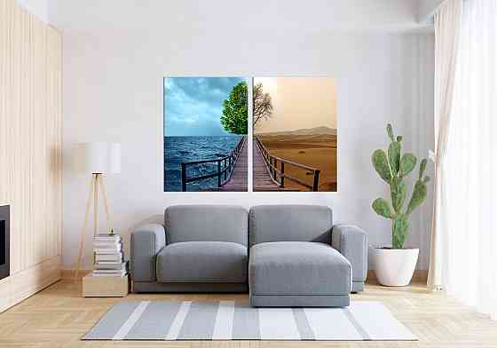 Модульная картина в гостиную / спальню  Море-Пустеля  TLV-2_043 70x102 см Київ