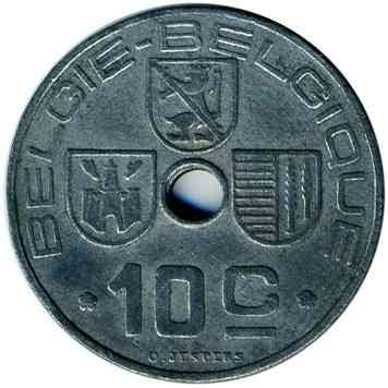 Бельгія 10 сантимів, 1946 Напис — 'BELGIE — BELGIQUE' Полтава