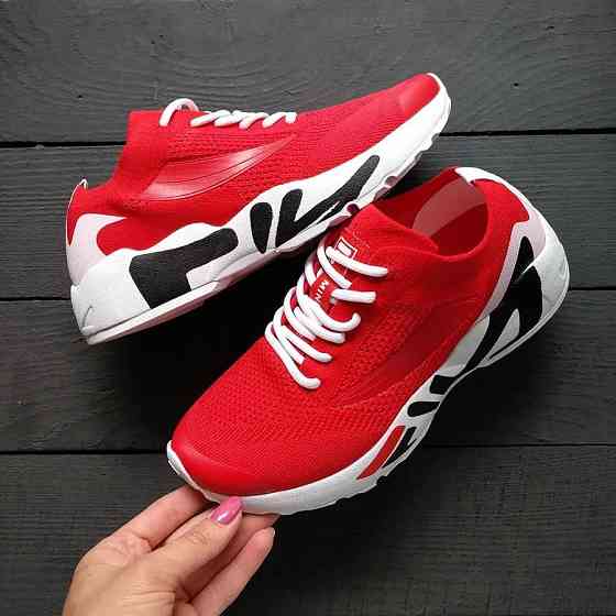 Кроссовки FILA Красные Женские Сеточка Фила Тканевые Легкие (размеры: 41,42,43) Днепр