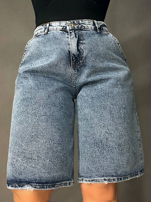 Шорти жіночі джинсові Its Basic 544-30 бермуди стрейч з рваним низом сині, синій, 33, 33, 86 см, 120 Одеса - фото 5