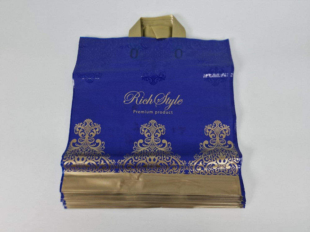 Пакет із петльовою ручкою 40*40 Преміум синій (25 шт.) Харків - фото 1