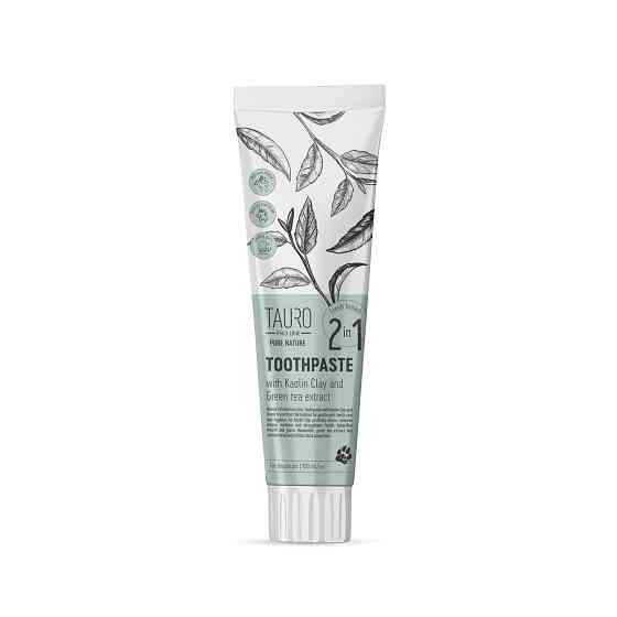 Tauro Pro Line Pure Nature 2in1 Антибактеріальна зубна паста з каоліном, цеолітом та екстрактом зеленого чаю для собак і котів, 100 мл Киев
