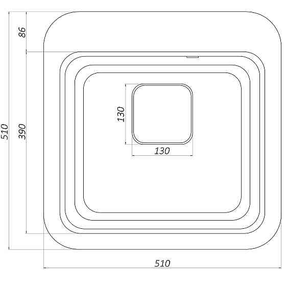 Гранитная мойка Globus Lux BARBORA серый камень 510x510мм-А0005 (000013966) Киев