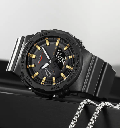 Чоловічий наручний годинник Skmei 2351 (Чорний із золотистим) Вінниця