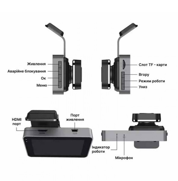 Автомобильный видеорегистратор T-722 (2 камеры) Wi-Fi Full HD Винница - изображение 6