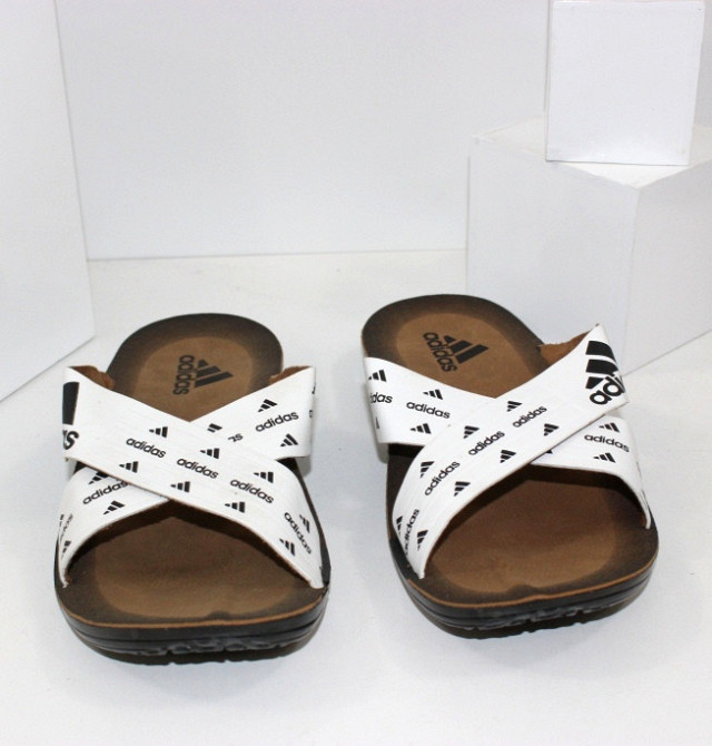 Мужские Шлёпанцы Тапочки Adidas Сланцы Белые Адидас ( размеры: 40,41,42,43,44,45) Днепр - изображение 9