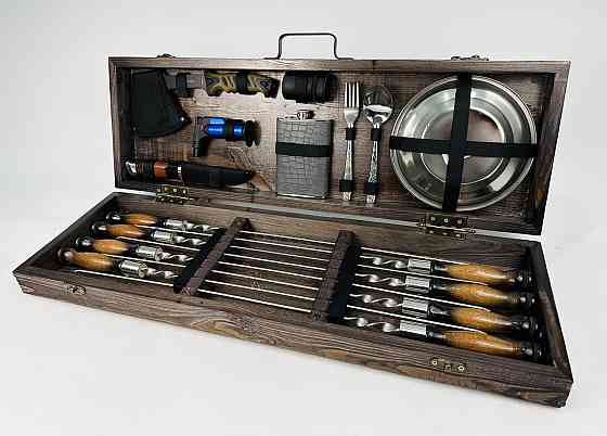 Подарочный набор шампуров в деревянном кейсе ПИКНИК HAPPY DAYS Тернополь