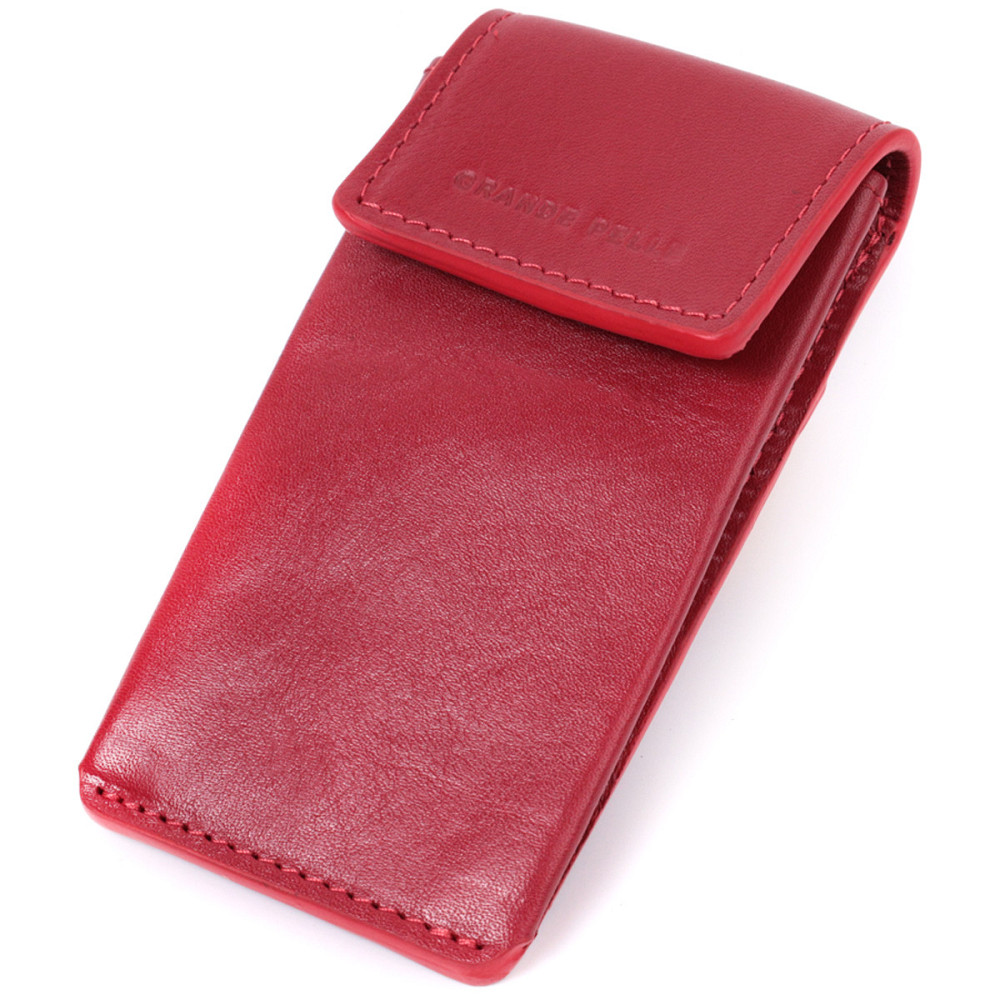 Яскрава жіноча ключниця футляр із натуральної шкіри Червоний (GRANDE PELLE) Київ - фото 11