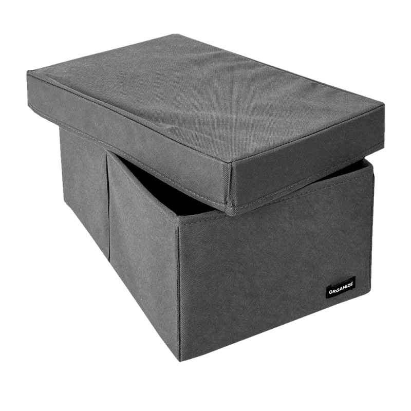 Ящик для зберігання на два відділення з кришкою 40x25x16 см HY-2V-kr (Сірий) Суми - фото 6