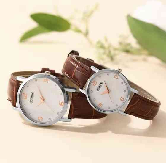 Подарочный набор для мужчин и женщин 2 парные часы без подарочной коробки коричневый Киев