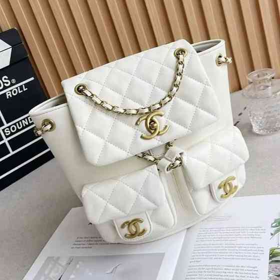 Женский кожаный рюкзак (Белый) Киев