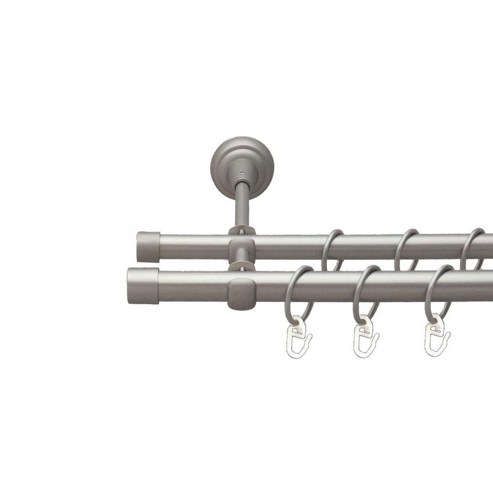 Карниз Orvit Заглушка металевий дворядний відкритий гладка труба кільце металеве Сатин 19\16 мм 240 см Львов - изображение 1