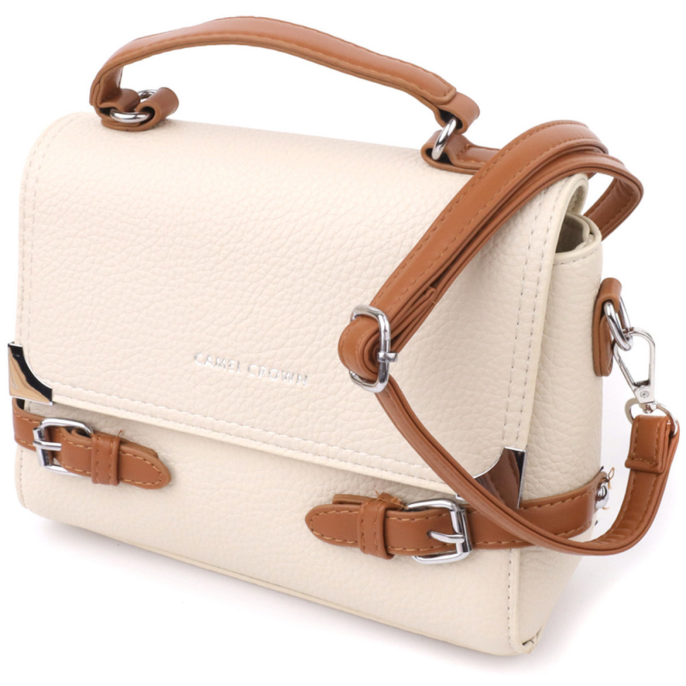 Елегантна жіноча сумка з екошкіри Vintage sale_15146 Бежевий Київ - фото 1