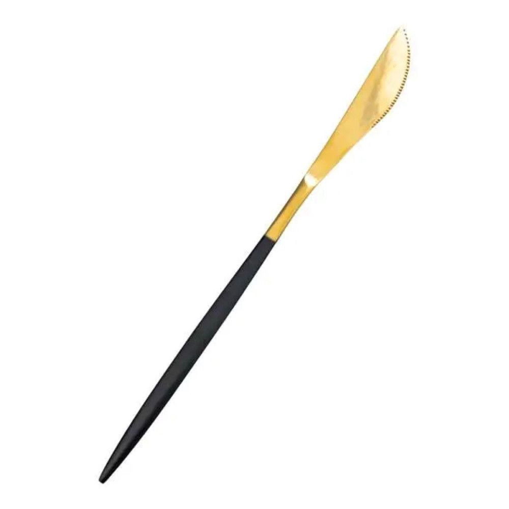 Набор столовых ножей 6 штук черно-золотой Киев - изображение 4