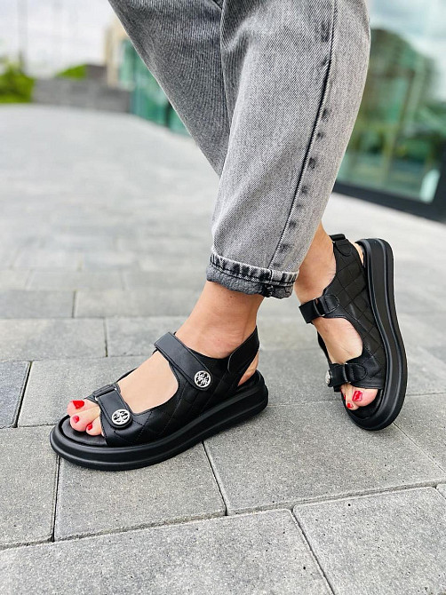 No brend Босоніжки жіночі 424/1 чорні (літо, шкіра натуральна) (5048) Коломыя - изображение 9