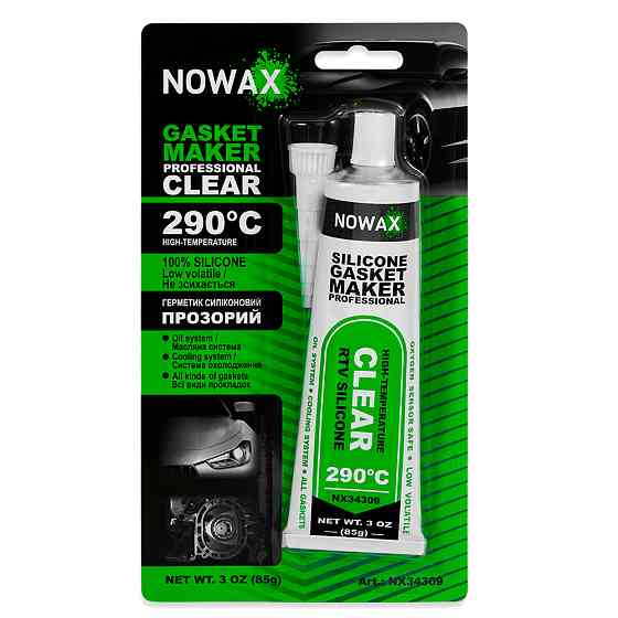 Герметик Nowax высокотемпературный силиконовый прозрачный 85г Львов