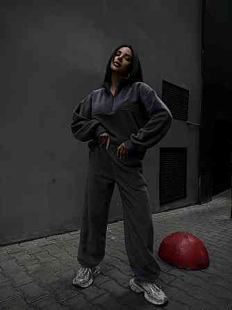 Женский удобный теплый костюм из флиса двусторонний Графит, 42/44 Одесса