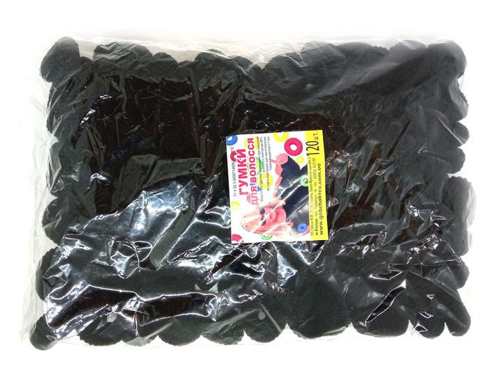 Резинки для волос махровые черные набор 120 шт Киев - изображение 1