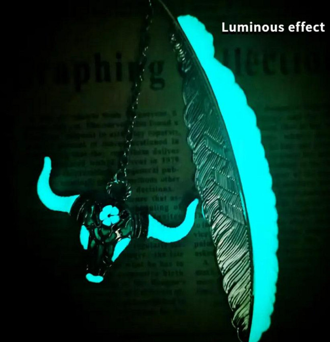 Креативна металева закладка із зображенням голови бика. Флуоресцентна закладка для книг. Київ - фото 1