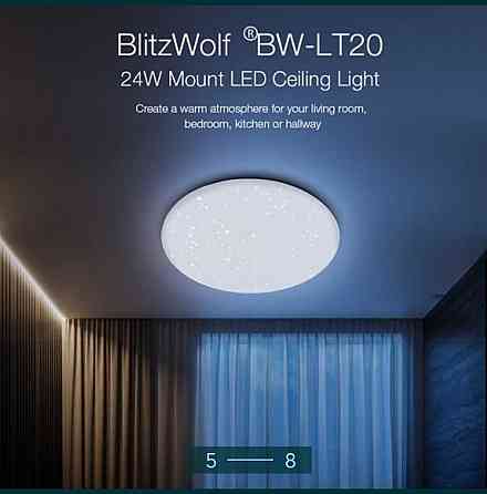 Розумний стельовий світильник LED-лампа Blitzwolf BW — LT20 24 W з APP Київ