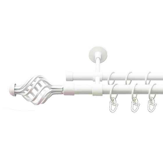 Карниз Orvit Арезо металевий дворядний закритий гладка труба кільце металеве Арктіс 19\16 мм 200 см Львов