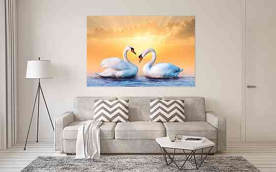 Картина холст / спальню  Пара Лебедів       MLP_9 40x80 см Киев
